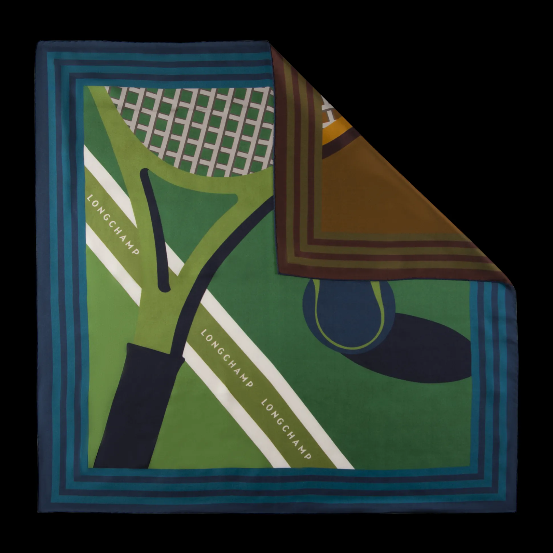 Store Longchamp Foulard di seta 70 Game-set-match Seta - Verde