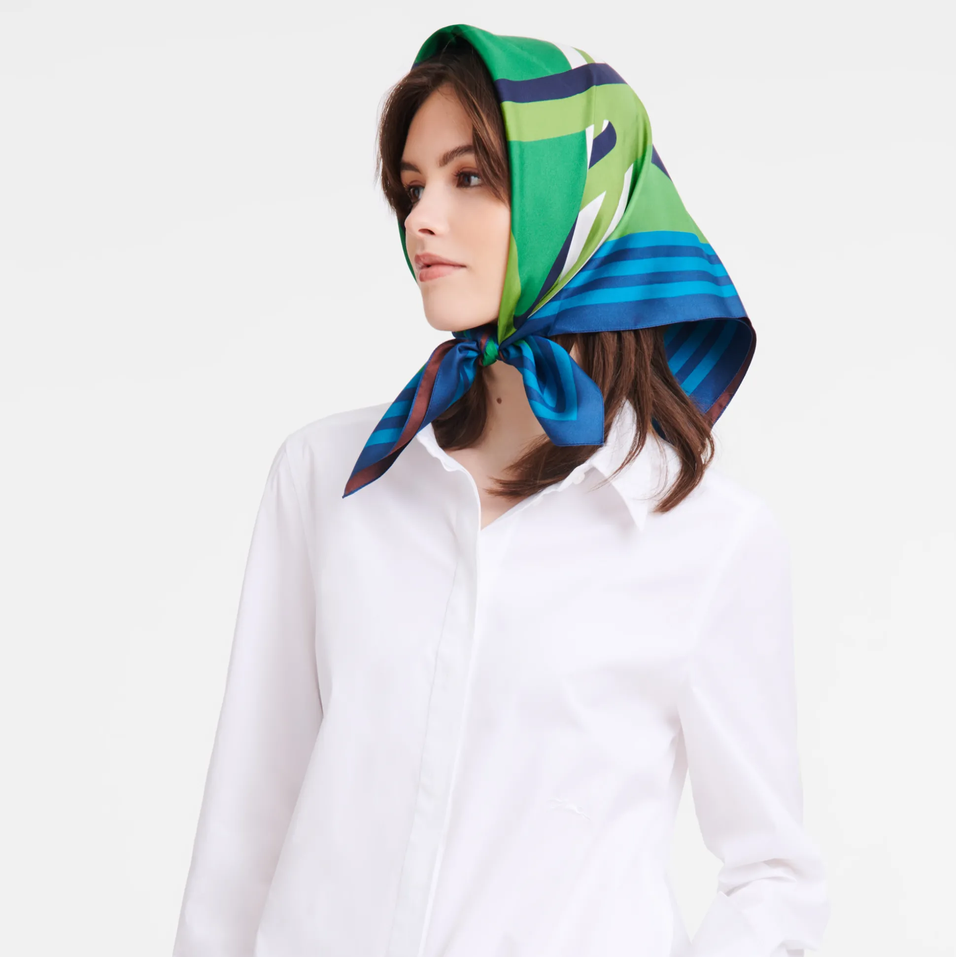 Store Longchamp Foulard di seta 70 Game-set-match Seta - Verde