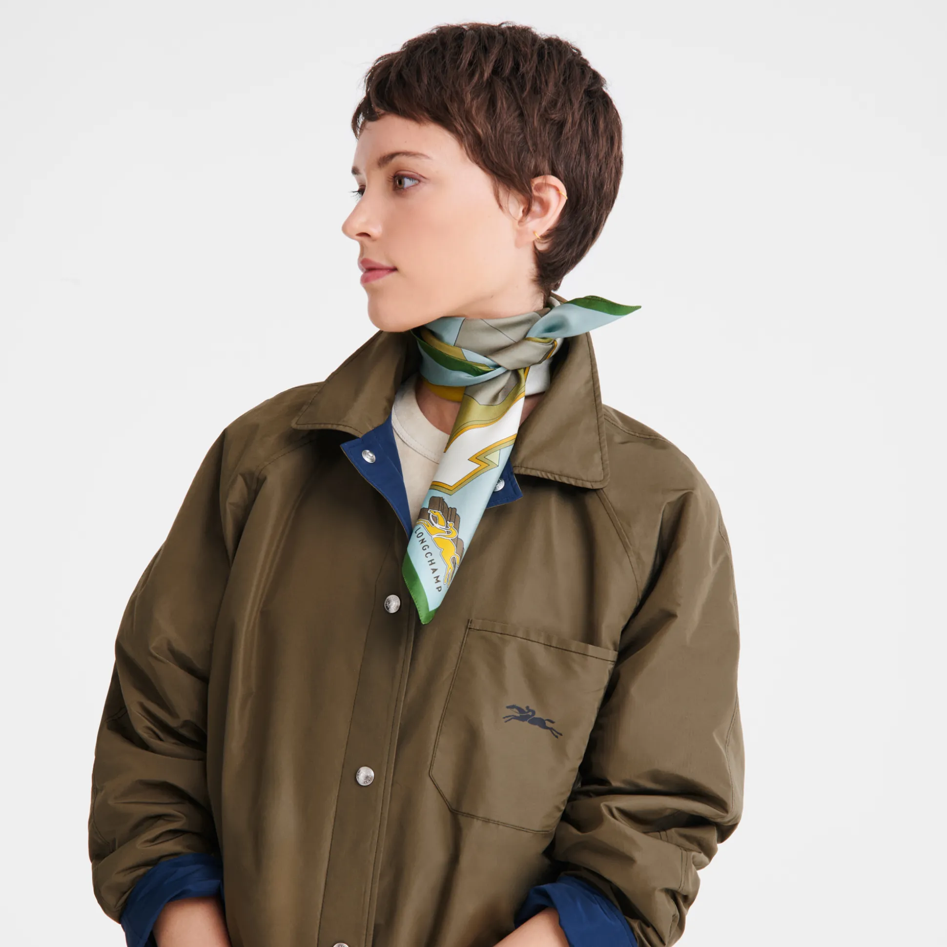 Fashion Longchamp Foulard di seta 70 University OTHER - Verbena