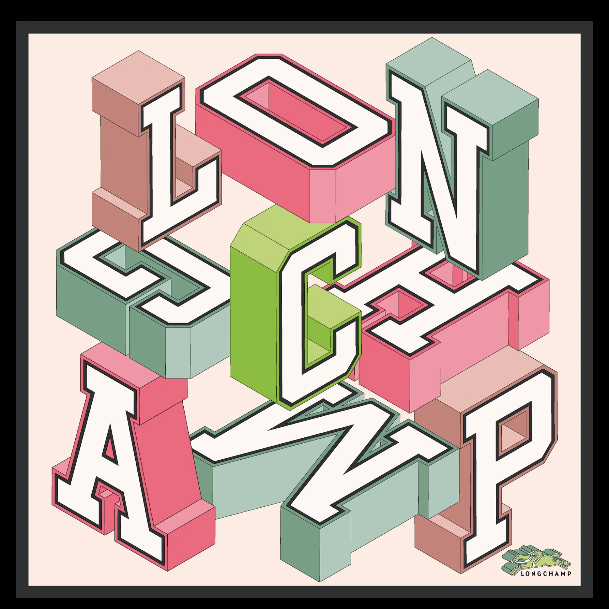 Discount Longchamp Foulard di seta 70 University Seta - Beige Pelle BeigePelle