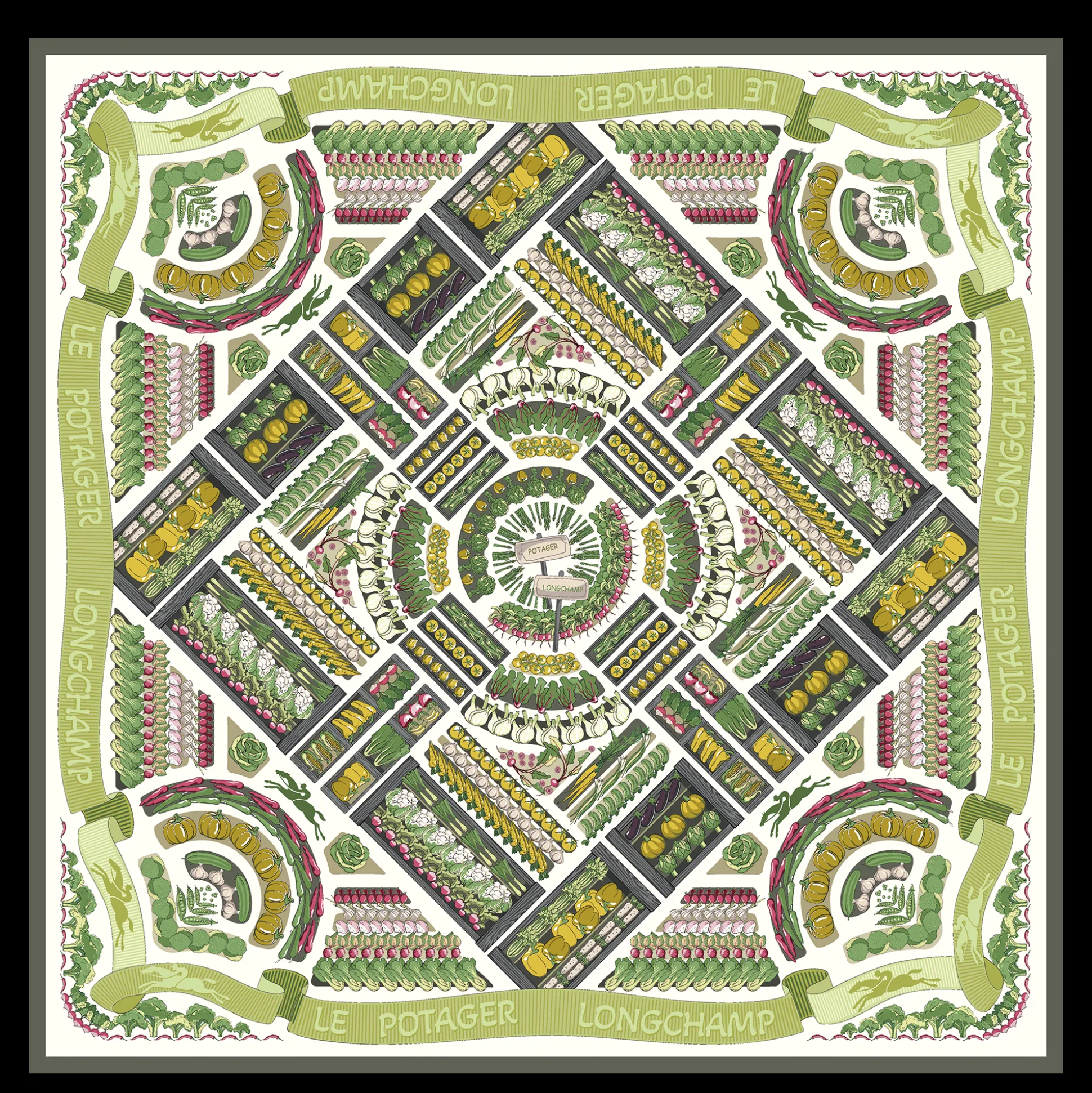 Flash Sale Longchamp Foulard di seta 90 Orto OTHER - Kaki