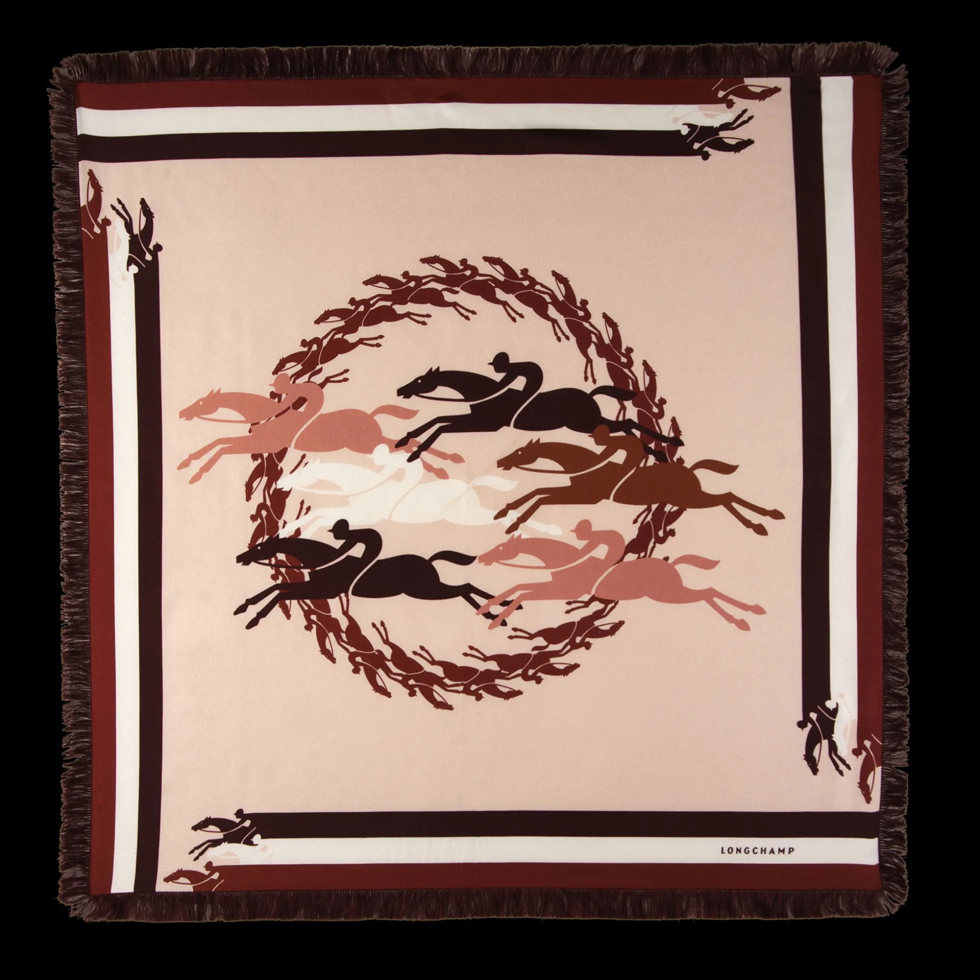 Outlet Longchamp Foulard di seta 70 Salti Seta - Beige Pelle BeigePelle