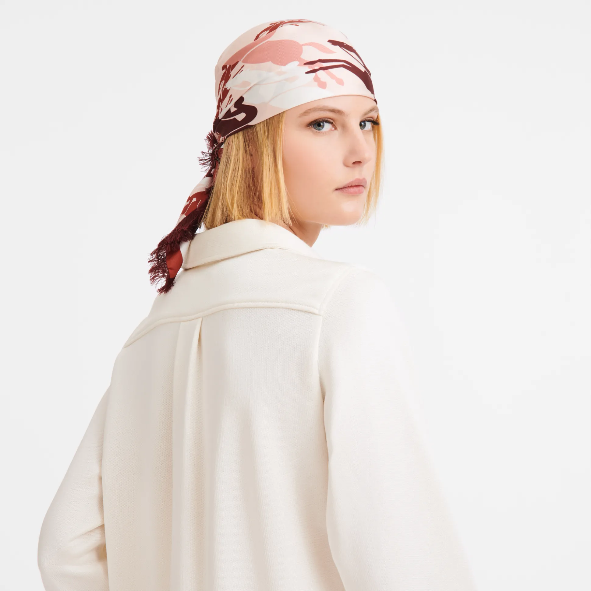 Outlet Longchamp Foulard di seta 70 Salti Seta - Beige Pelle BeigePelle