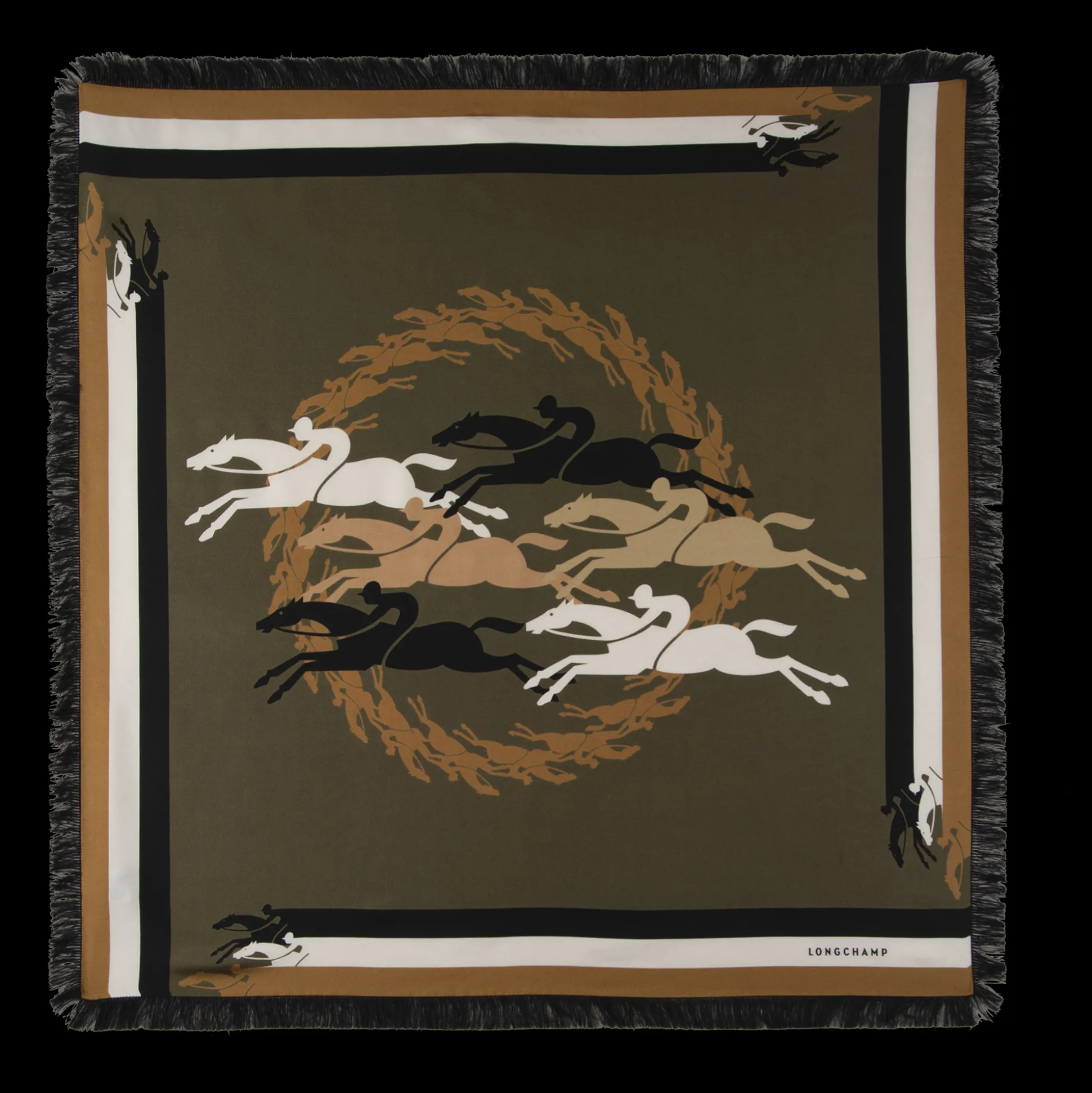 Online Longchamp Foulard di seta 70 Salti Seta - Kaki