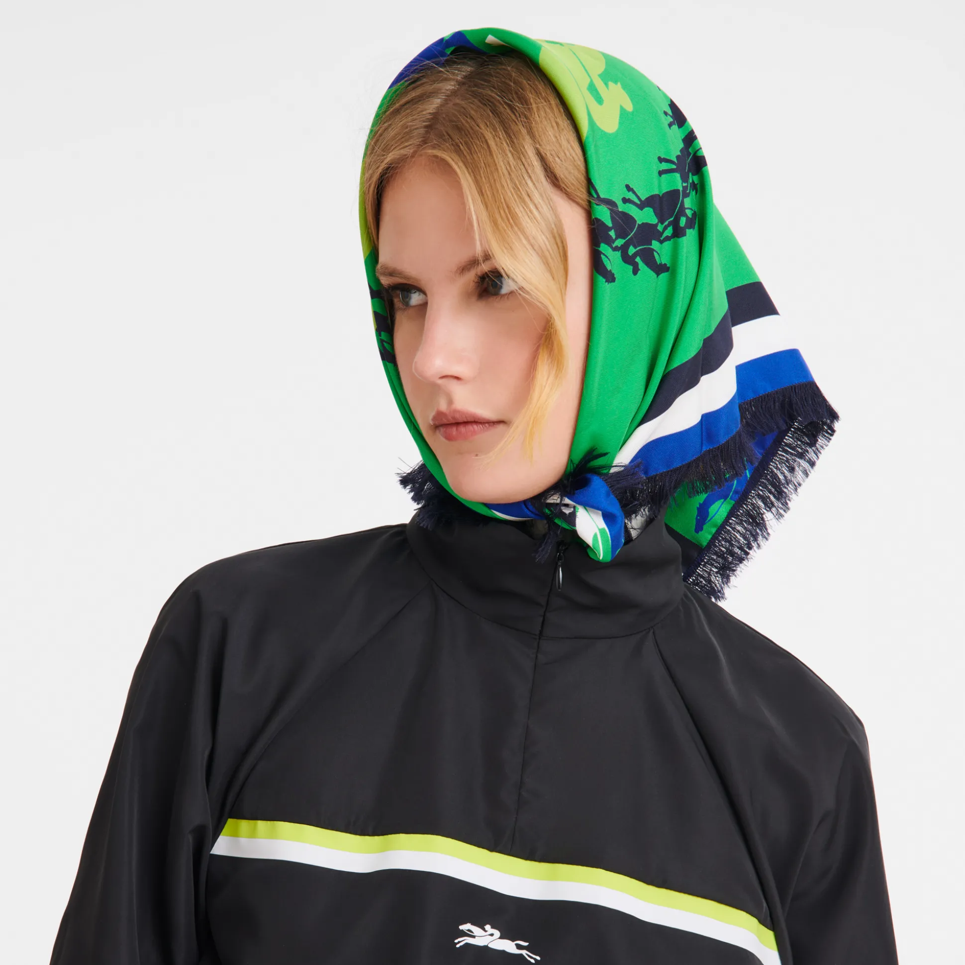 Clearance Longchamp Foulard di seta 70 Salti Seta - Verde