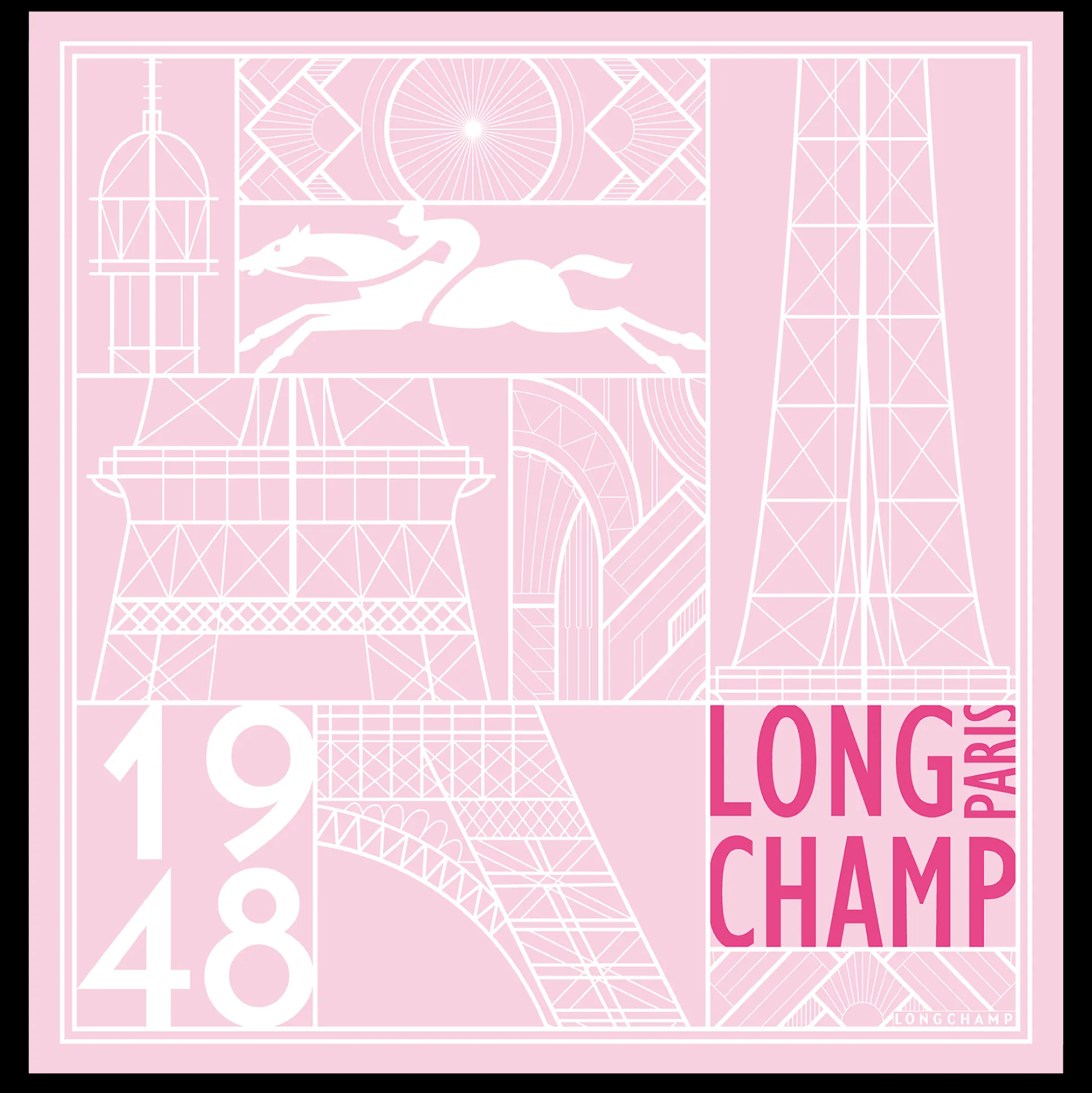 Outlet Longchamp Foulard di seta 50 Torre Eiffel 1948 OTHER - Ballerina