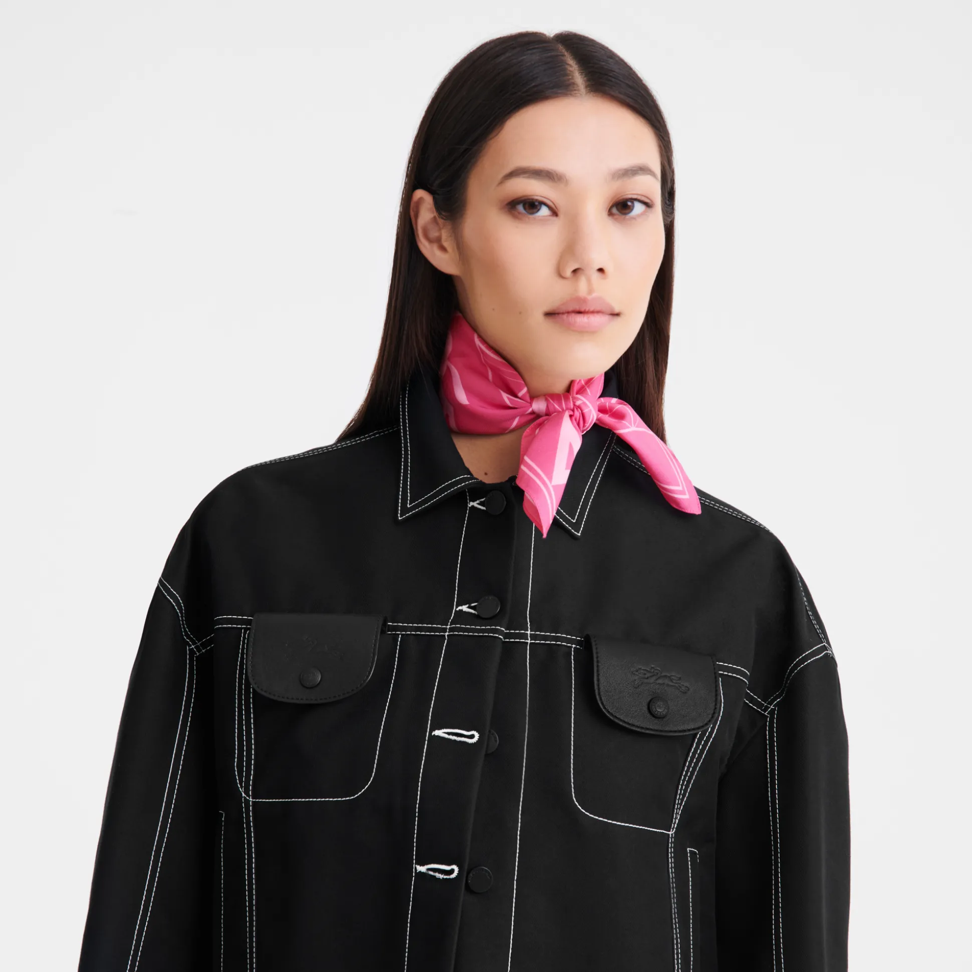 Sale Longchamp Foulard di seta 50 Torre Eiffel 1948 OTHER - Rosa