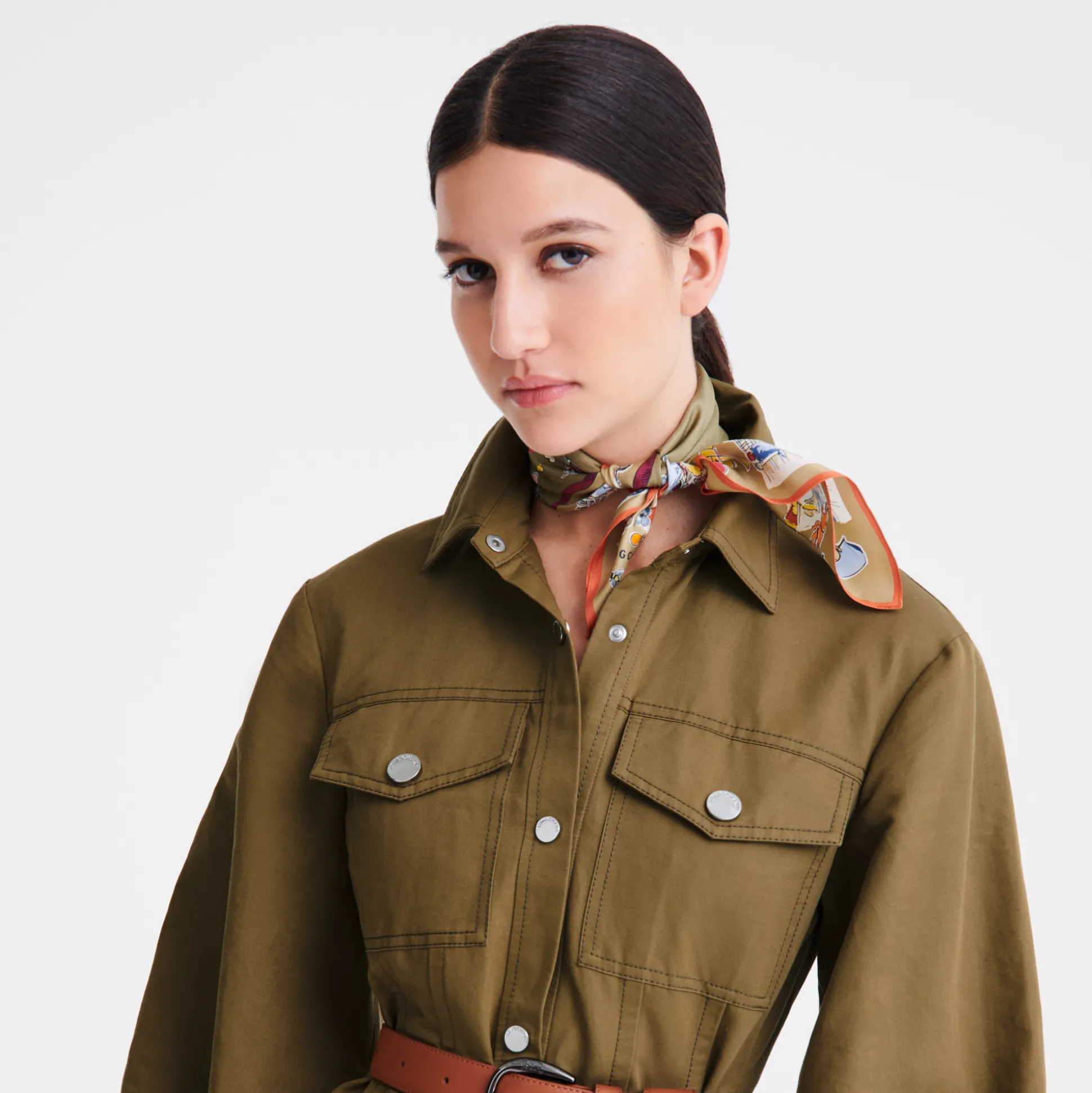 Online Longchamp Foulard di seta 50 Torre equestre OTHER - Carciofo