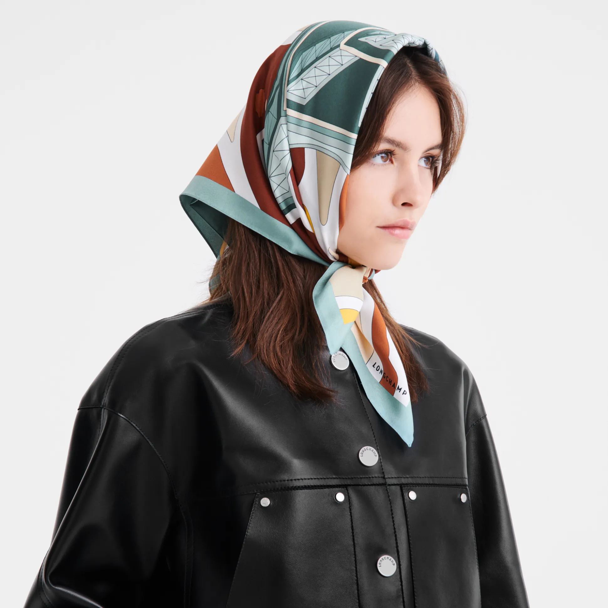 Cheap Longchamp Foulard di seta 70 Torre equestre OTHER - Verbena