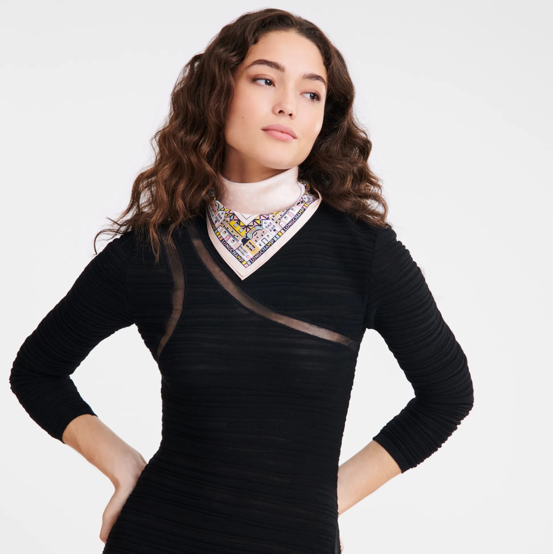 Best Longchamp Foulard di seta 50 Tour Eiffel Noël Seta - Beige Pelle BeigePelle