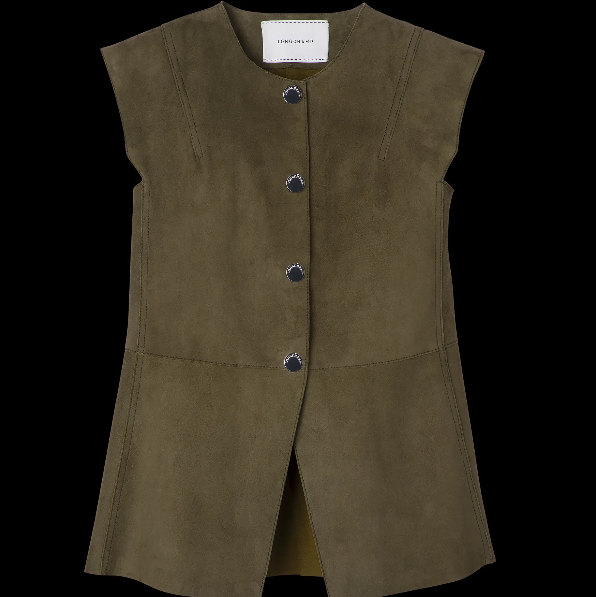 Online Longchamp Giacca senza maniche Kaki