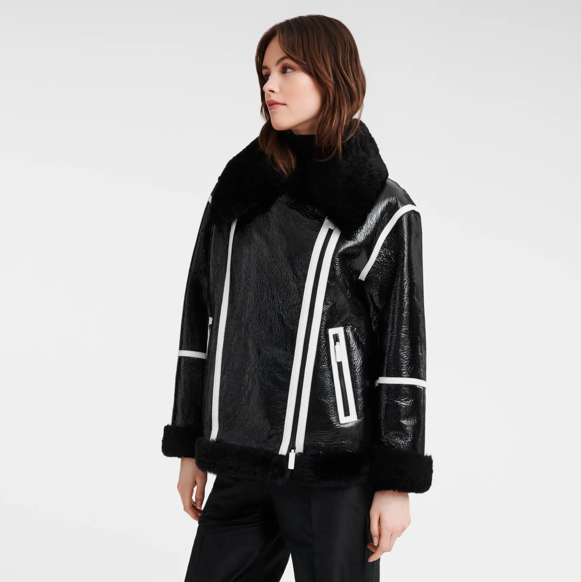 giubbotto_in_pelle_lucida_2.webp Hot Longchamp Giubbotto in pelle lucida Nero