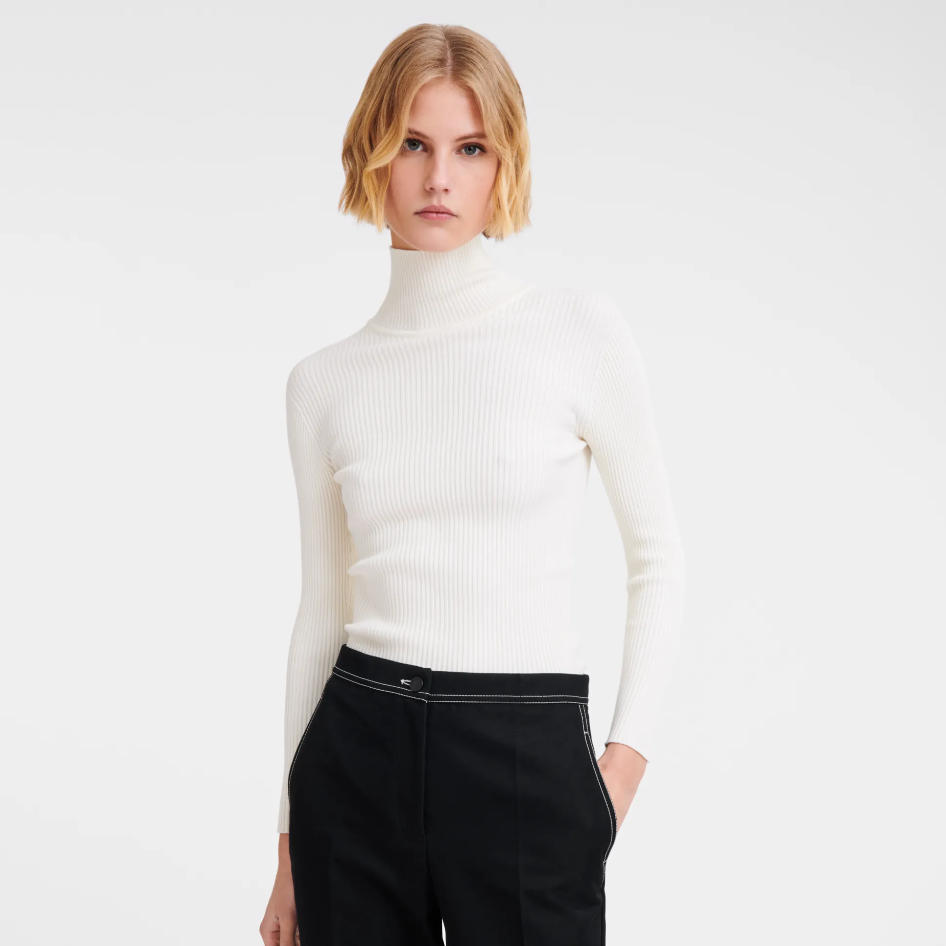 Cheap Longchamp Maglia aderente con collo alto Greggio