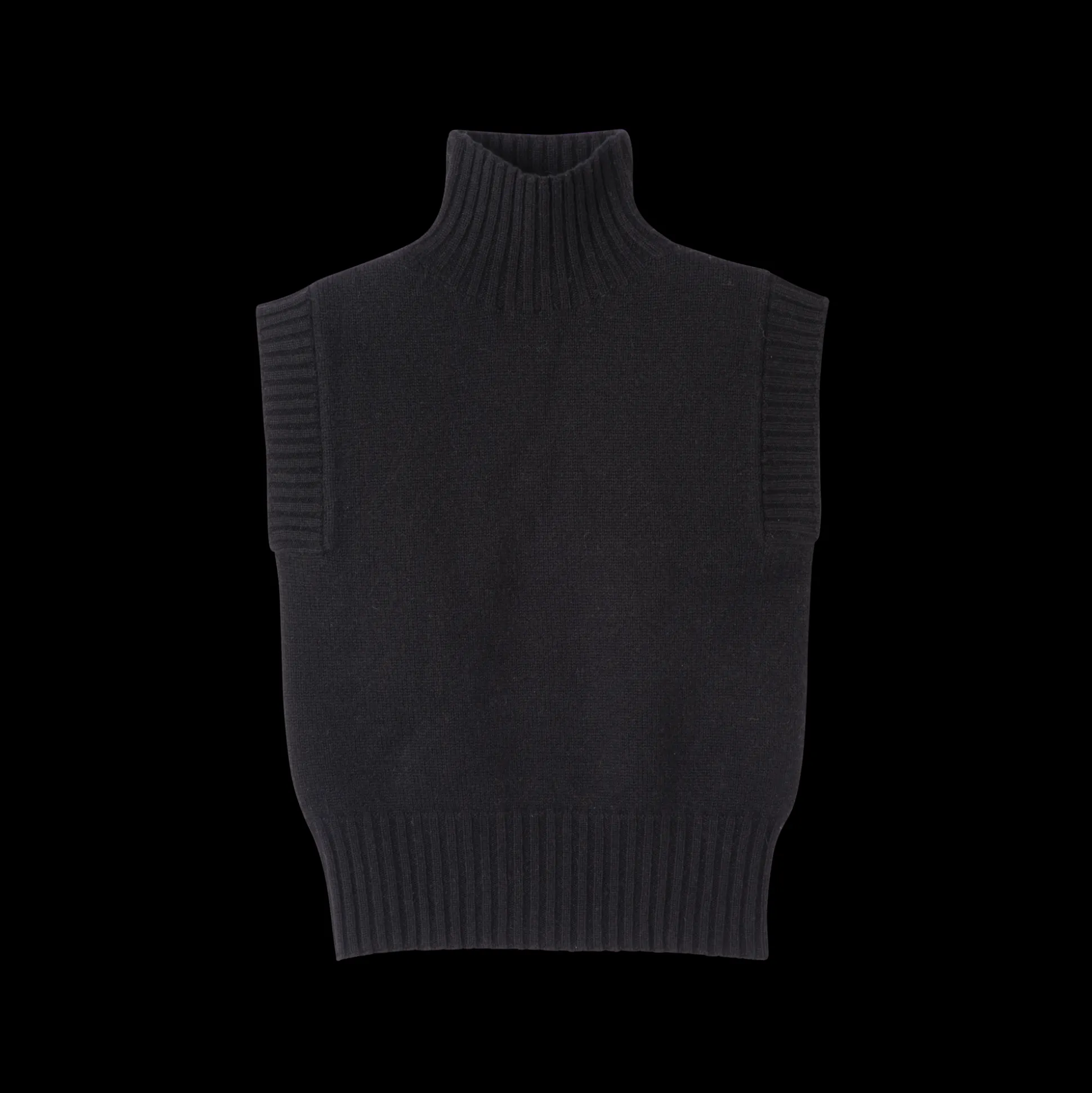 Hot Longchamp Maglia collo alto senza maniche Nero