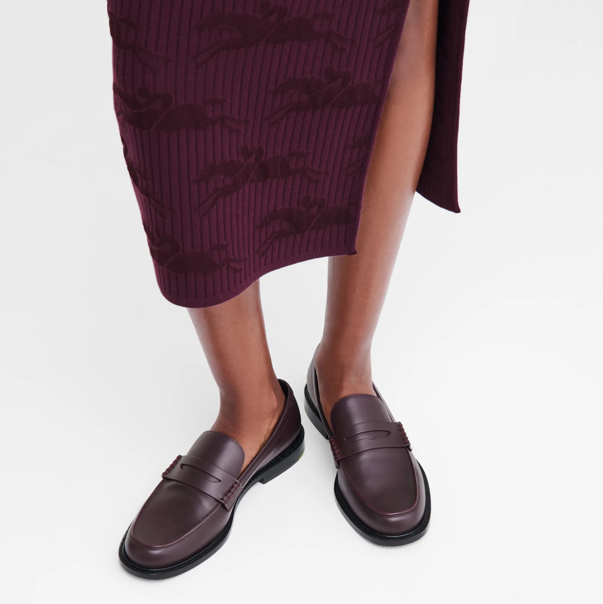 Clearance Longchamp Mocassino Melanzana