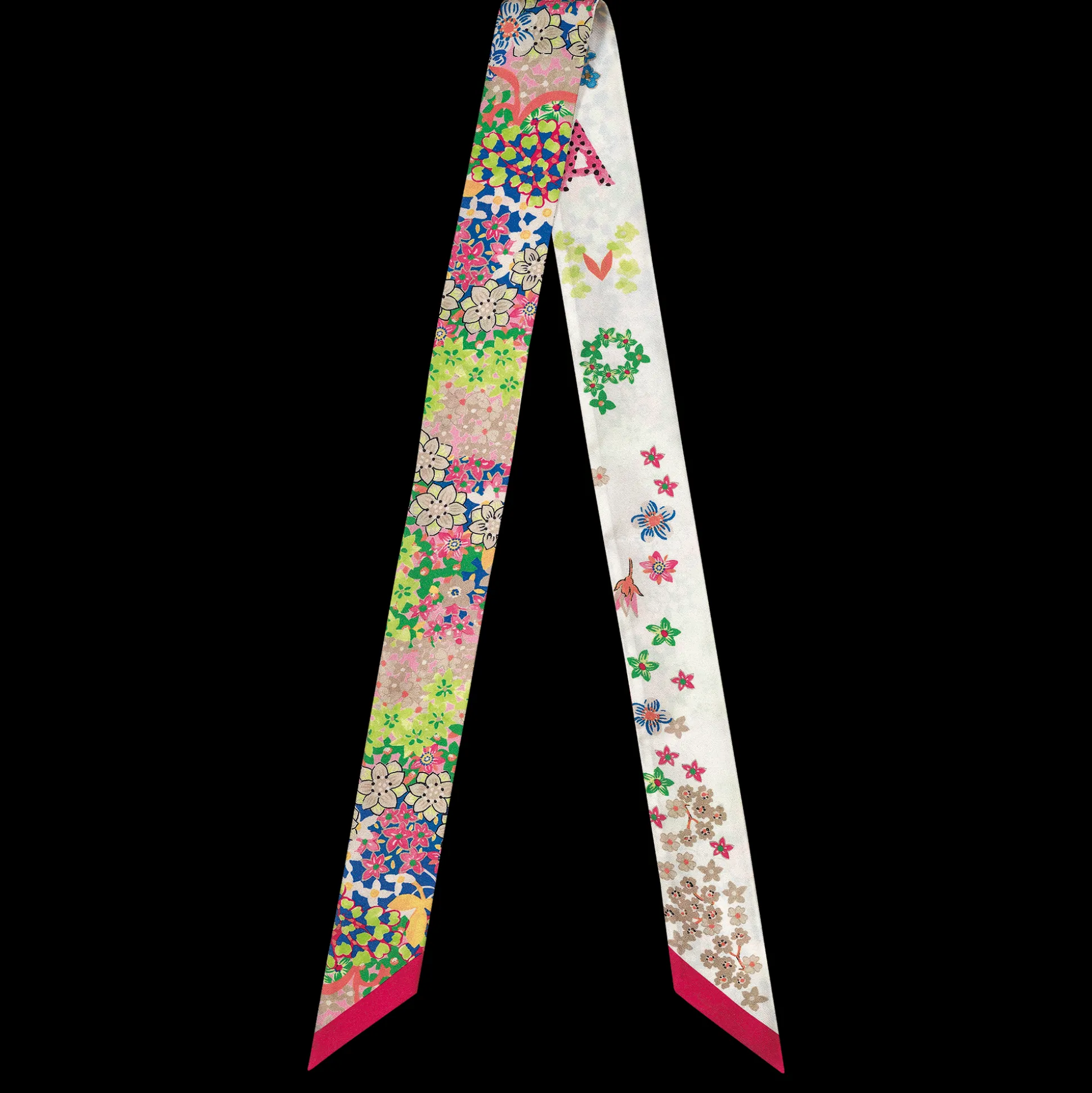 Cheap Longchamp Nastro di seta Collier de fleurs Seta - Magenta