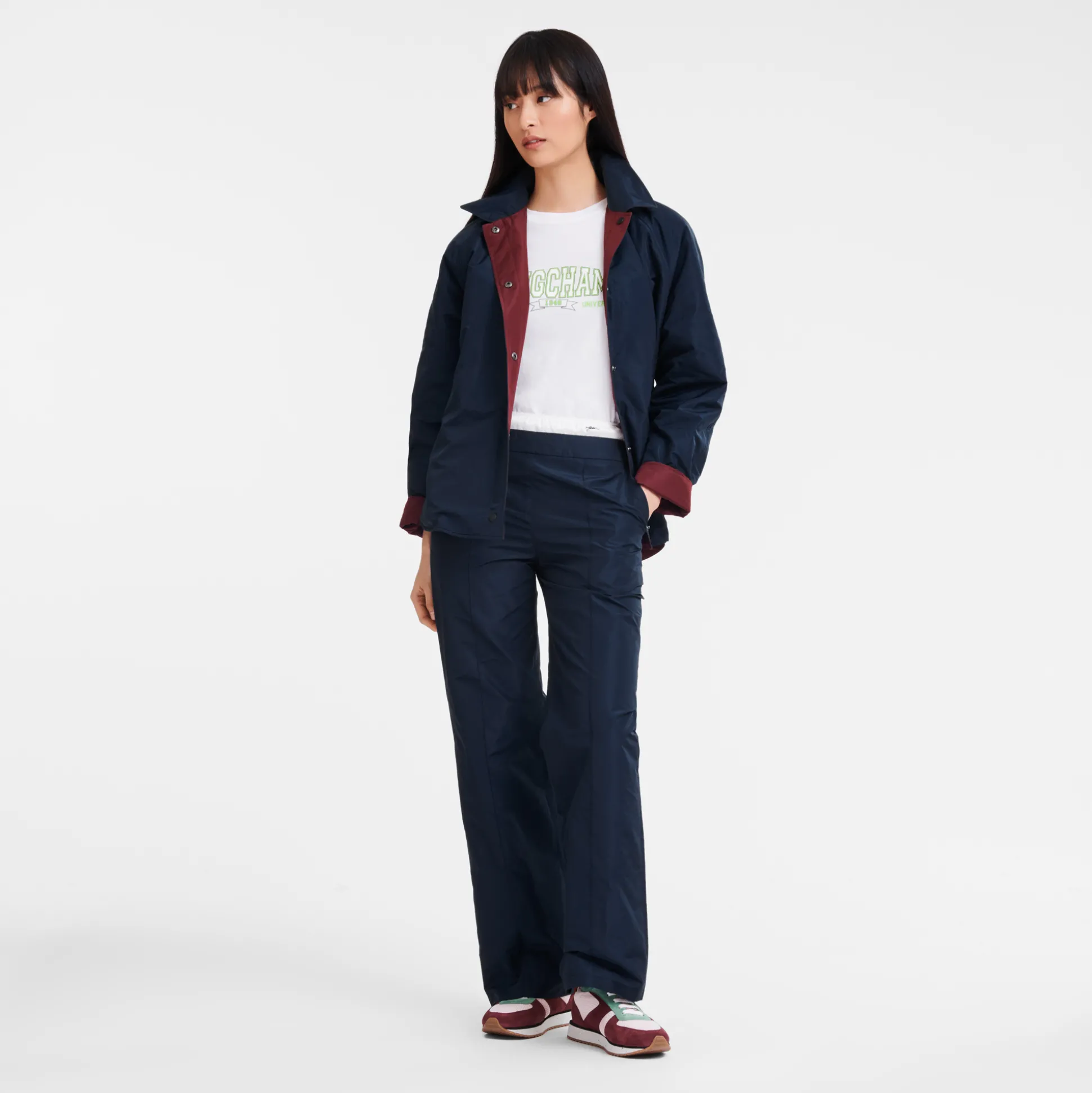 Store Longchamp Pantaloni dritti con applicazione Marine
