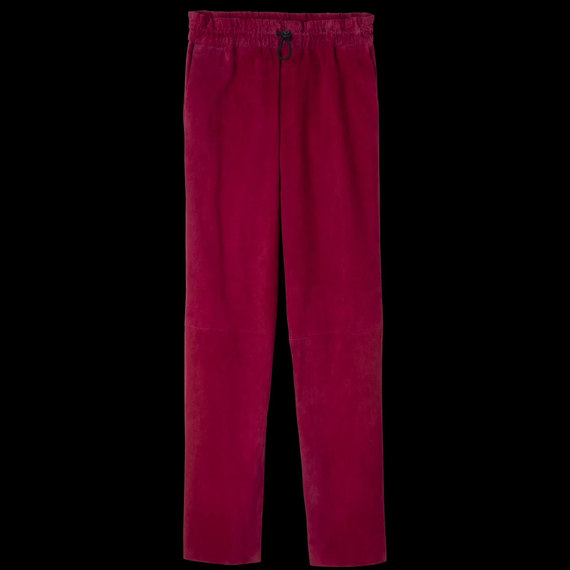 Clearance Longchamp Pantaloni dritti in pelle Barbabietola