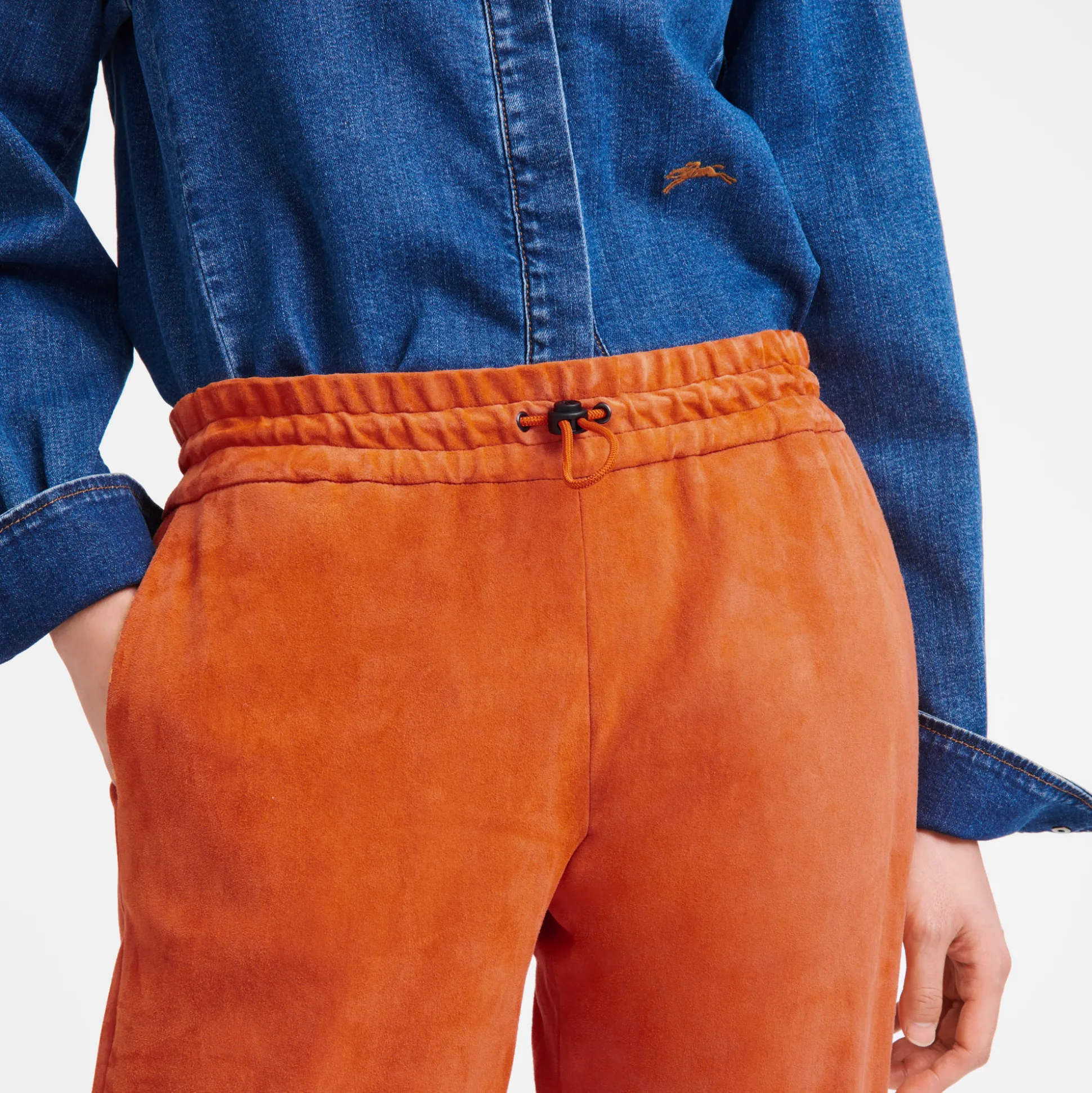 pantaloni_dritti_in_pelle_2.webp Clearance Longchamp Pantaloni dritti in pelle Arancio