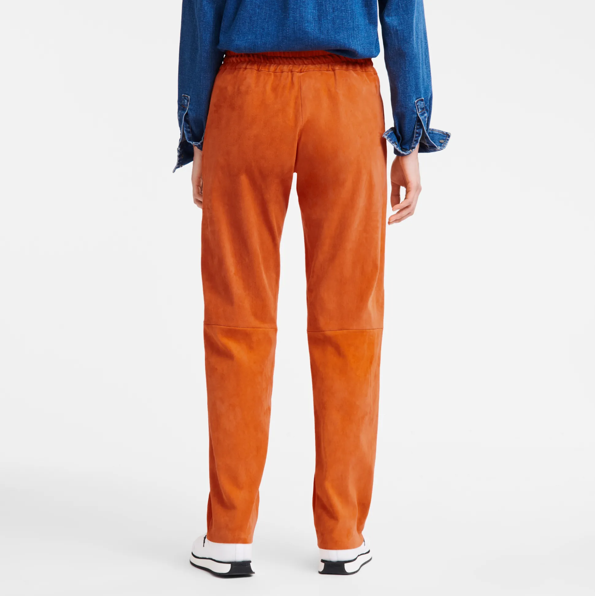 pantaloni_dritti_in_pelle_3.webp Clearance Longchamp Pantaloni dritti in pelle Arancio