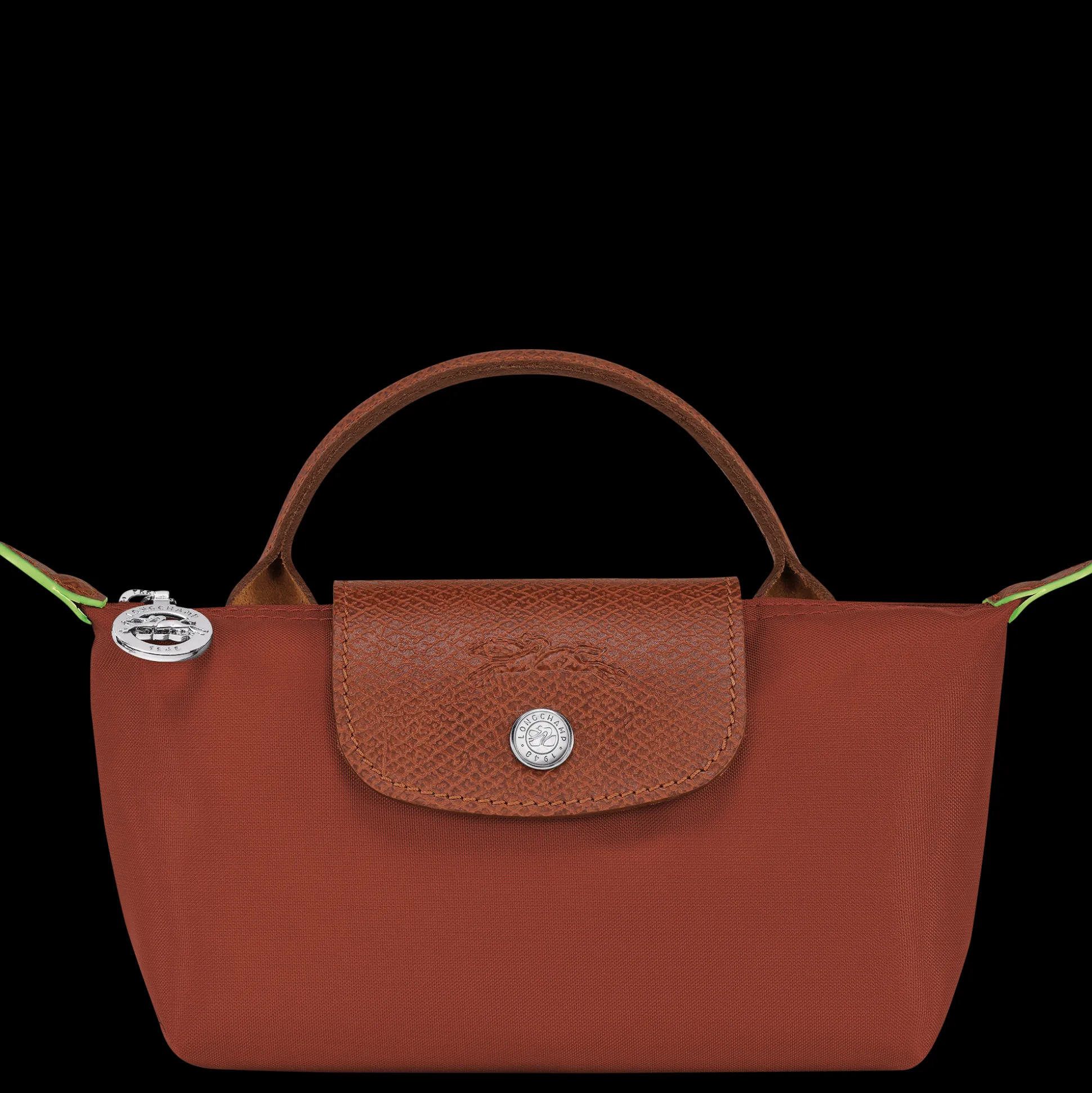 New Longchamp Pochette con manico Castagna