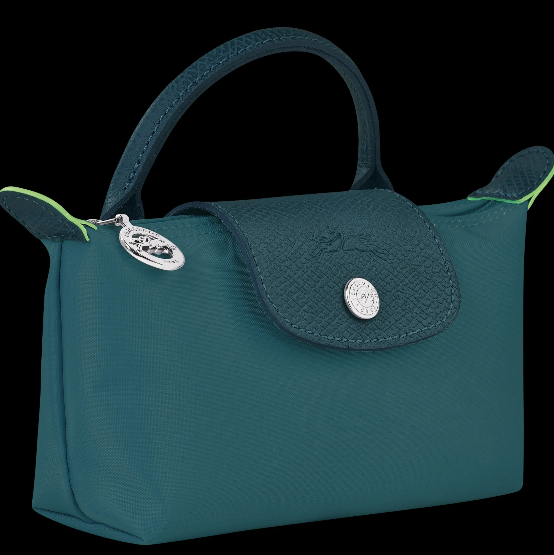 Discount Longchamp Pochette con manico Pavone