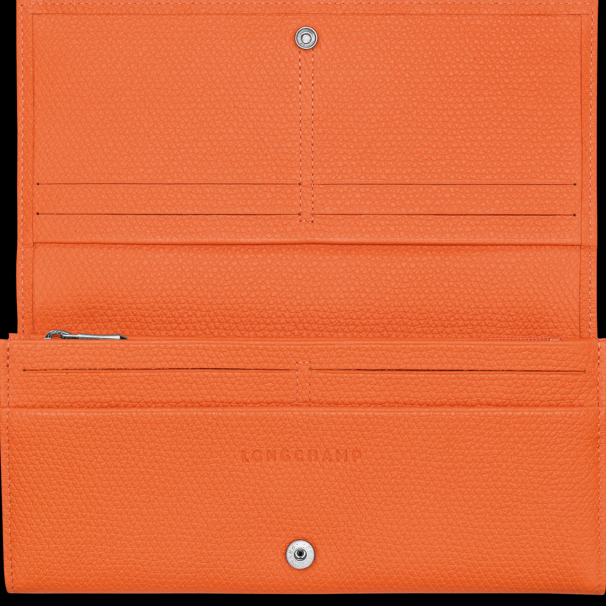 portafoglio_con_patta_le_roseau_pelle__arancio_1.webp Best Sale Longchamp Portafoglio con patta Le Roseau Pelle - Arancio