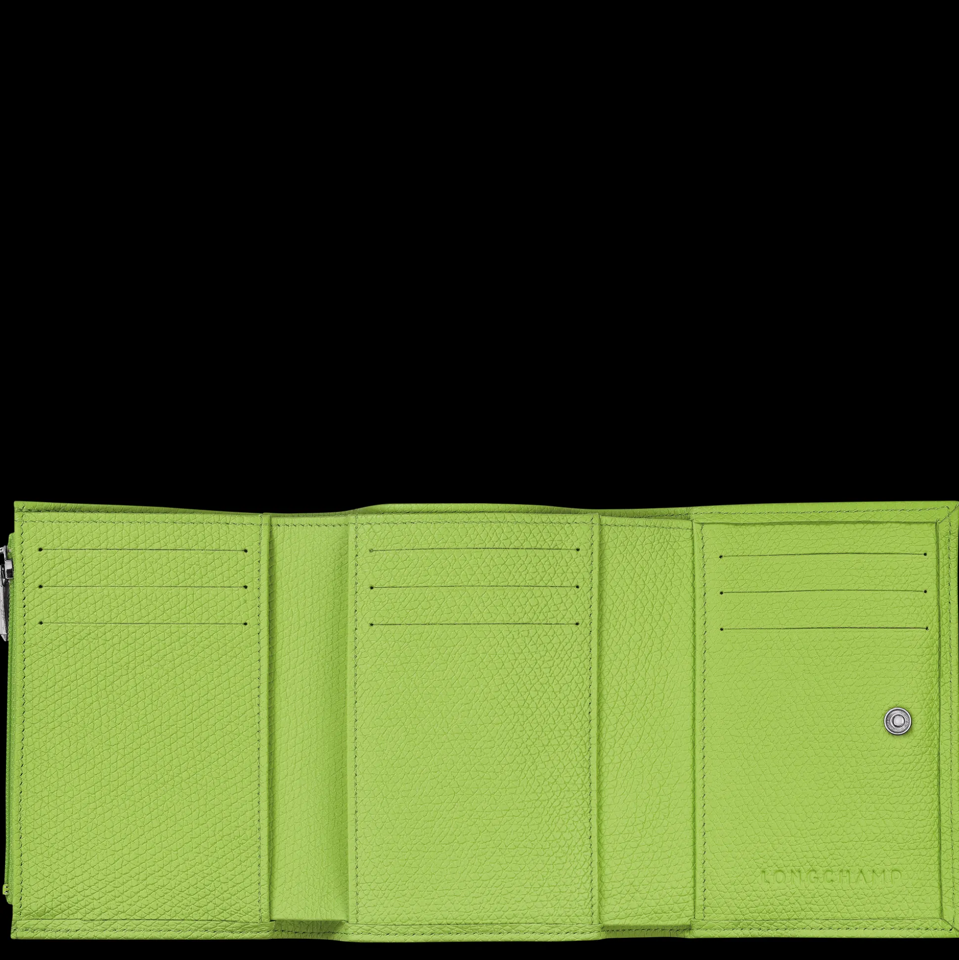 New Longchamp Portafoglio Le Roseau Pelle - Verde