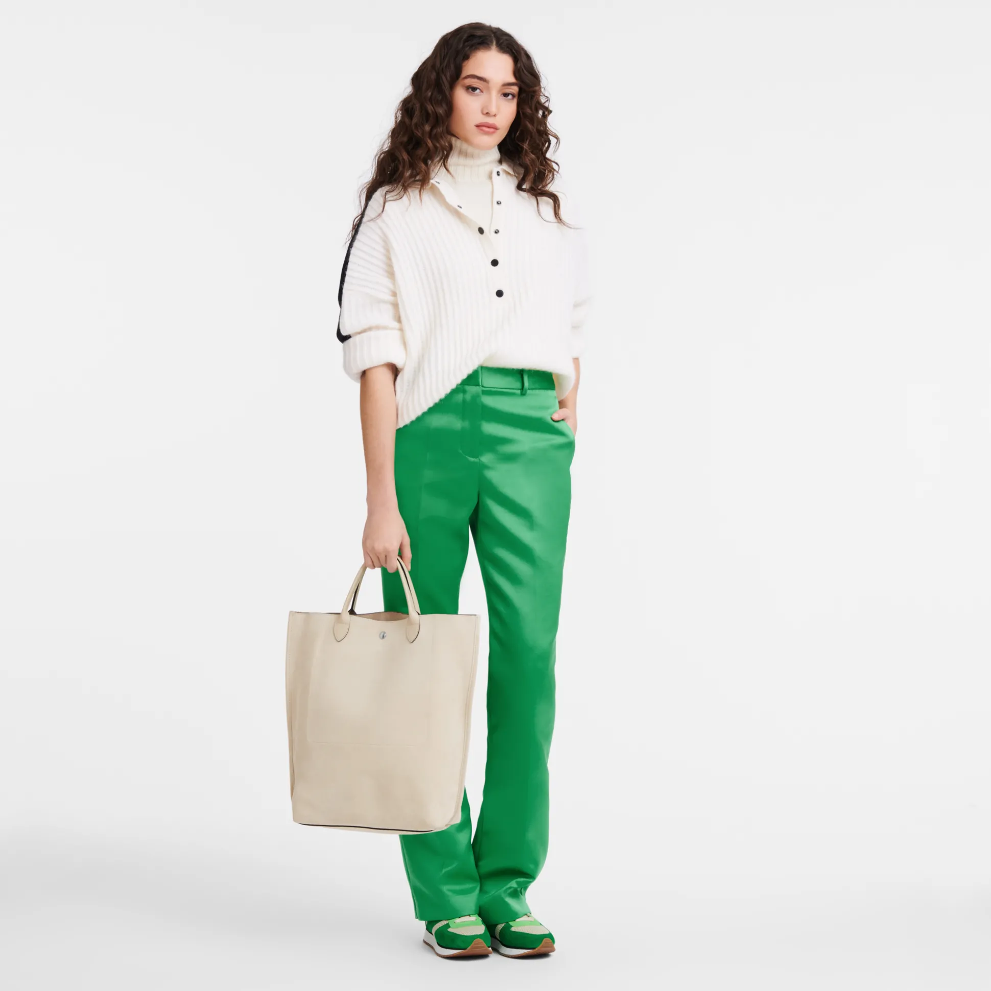 Best Sale Longchamp Shopping bag M Beige