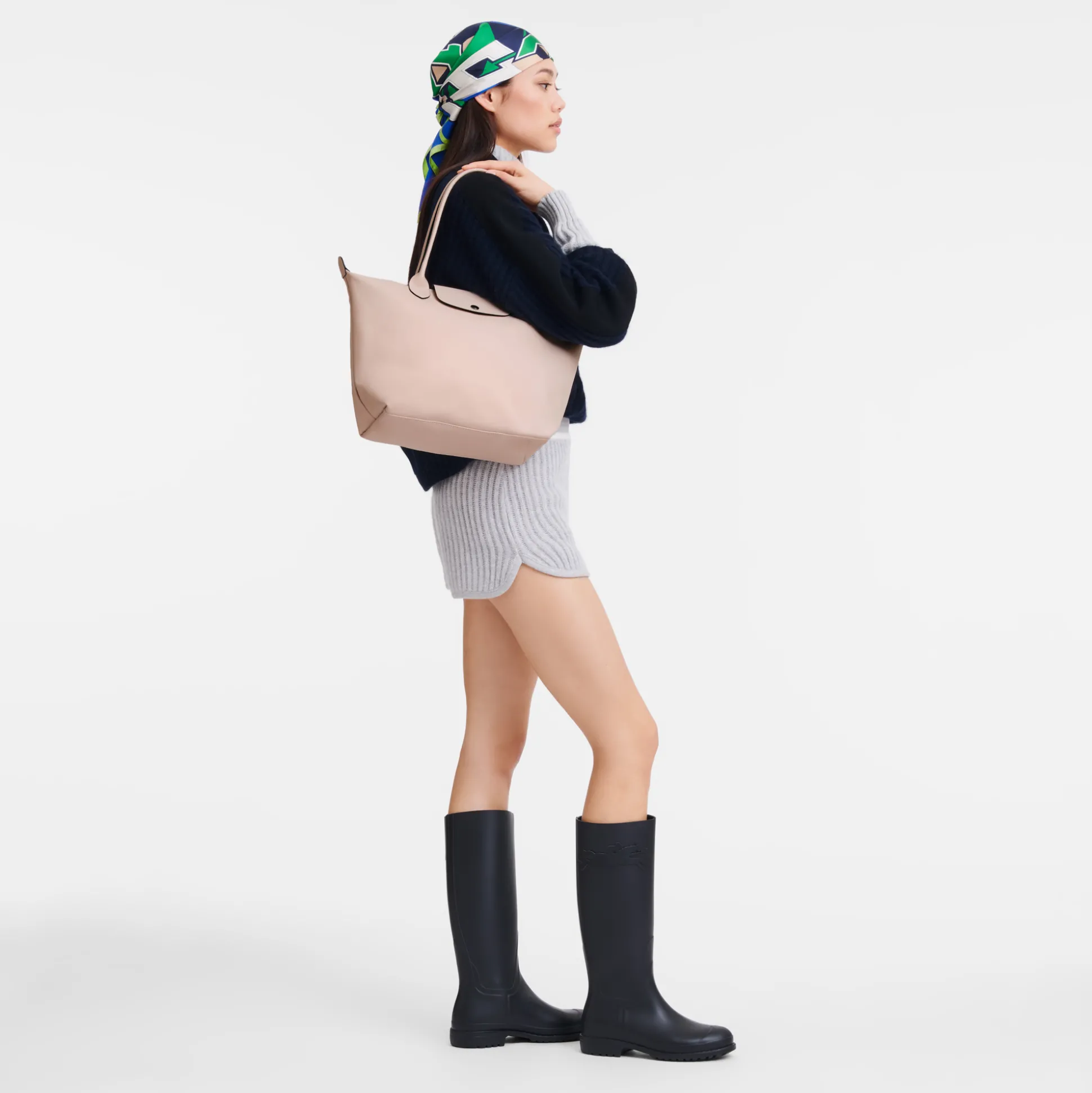 Cheap Longchamp Shopping bag M BeigePelle