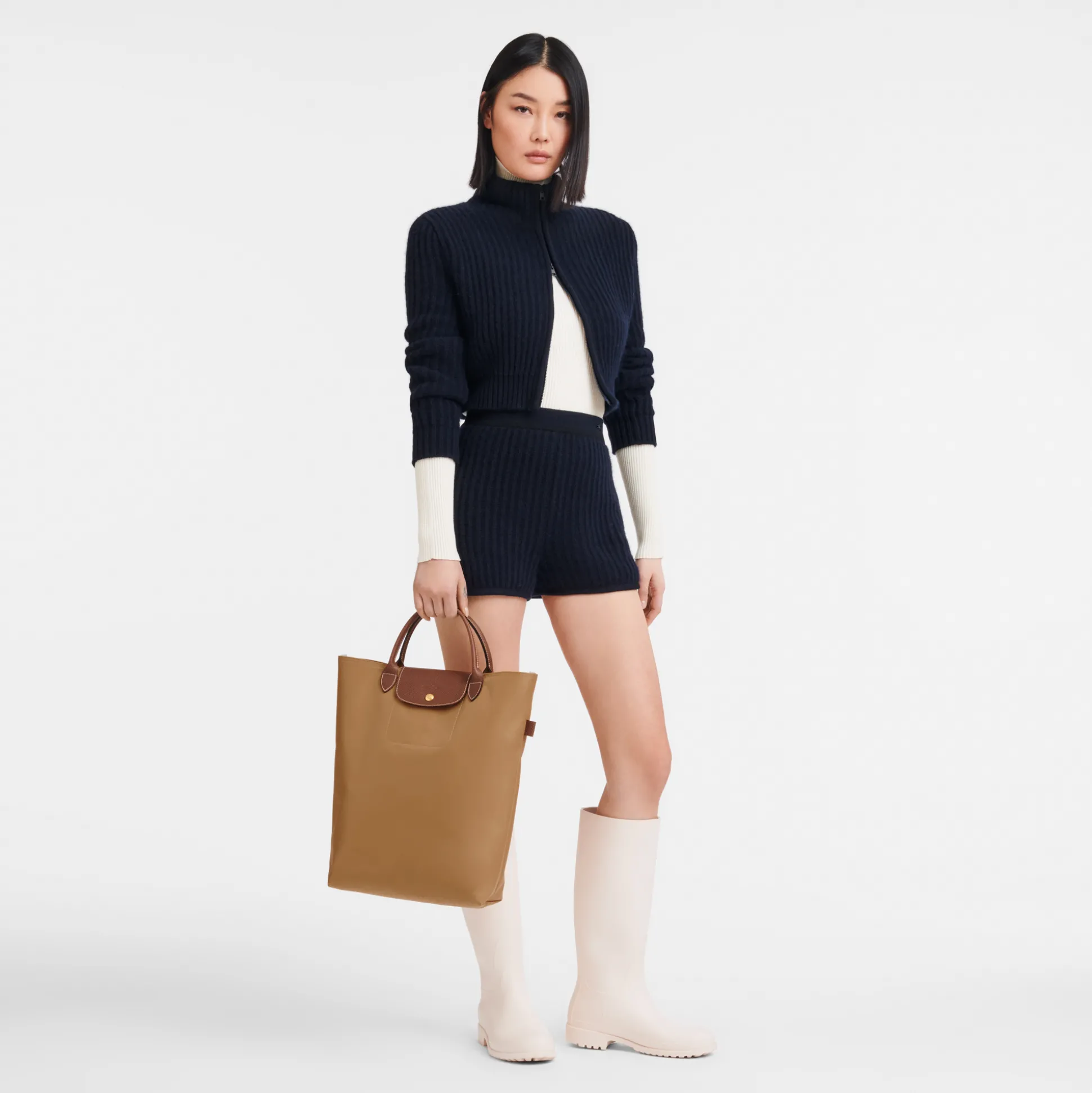 Store Longchamp Shopping bag M Camoscio