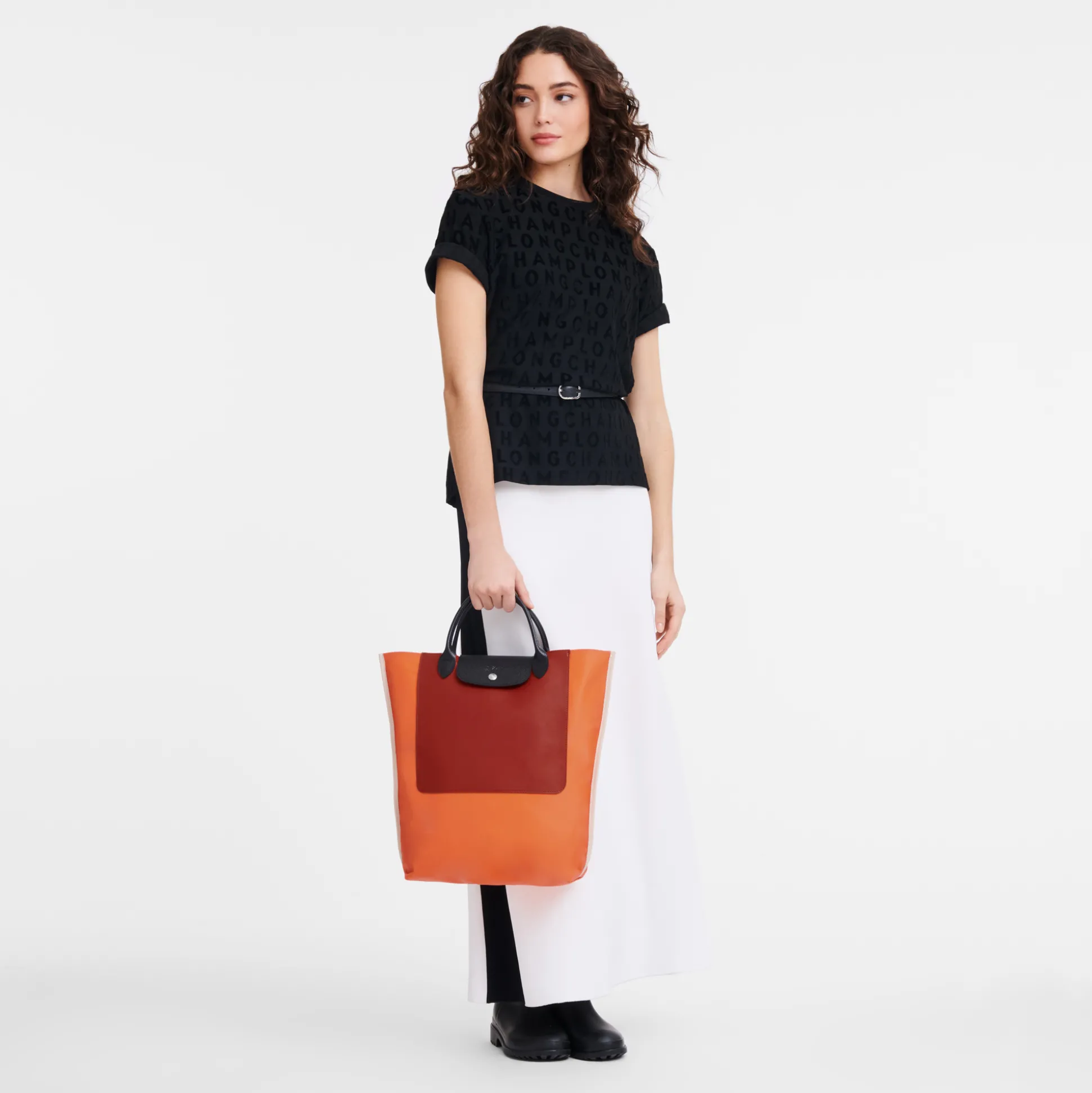 Fashion Longchamp Shopping bag M Arancio