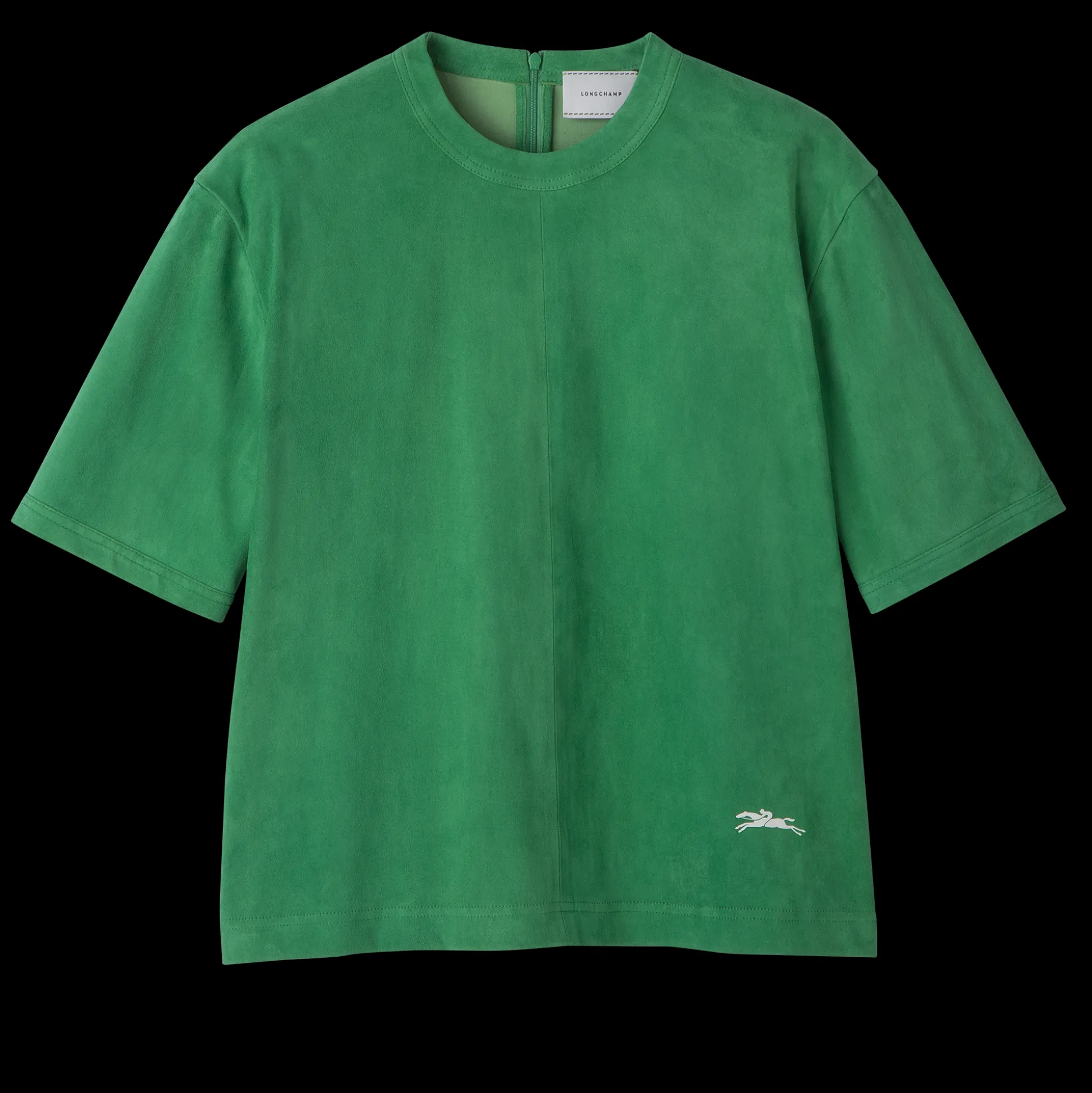 Best Sale Longchamp Top corto in pelle Verde