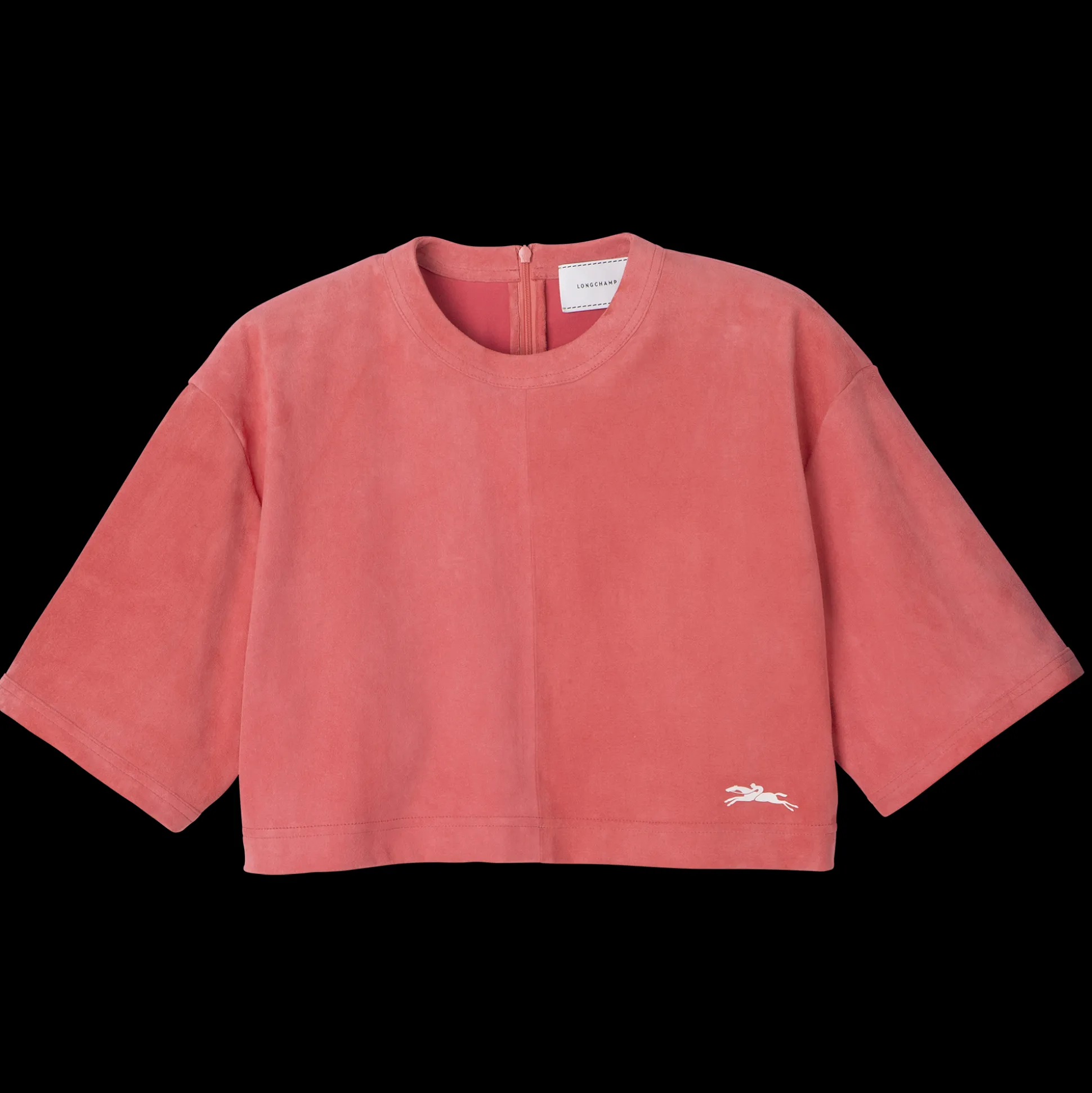 Discount Longchamp Top corto in pelle Blush