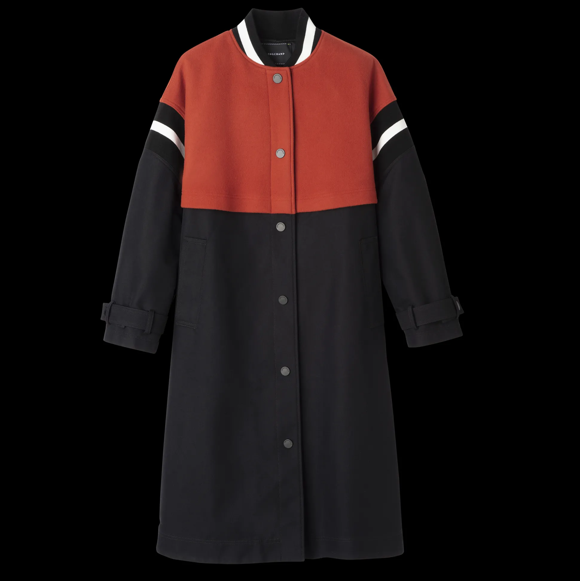 Sale Longchamp Trench con motivo Teddy Nero