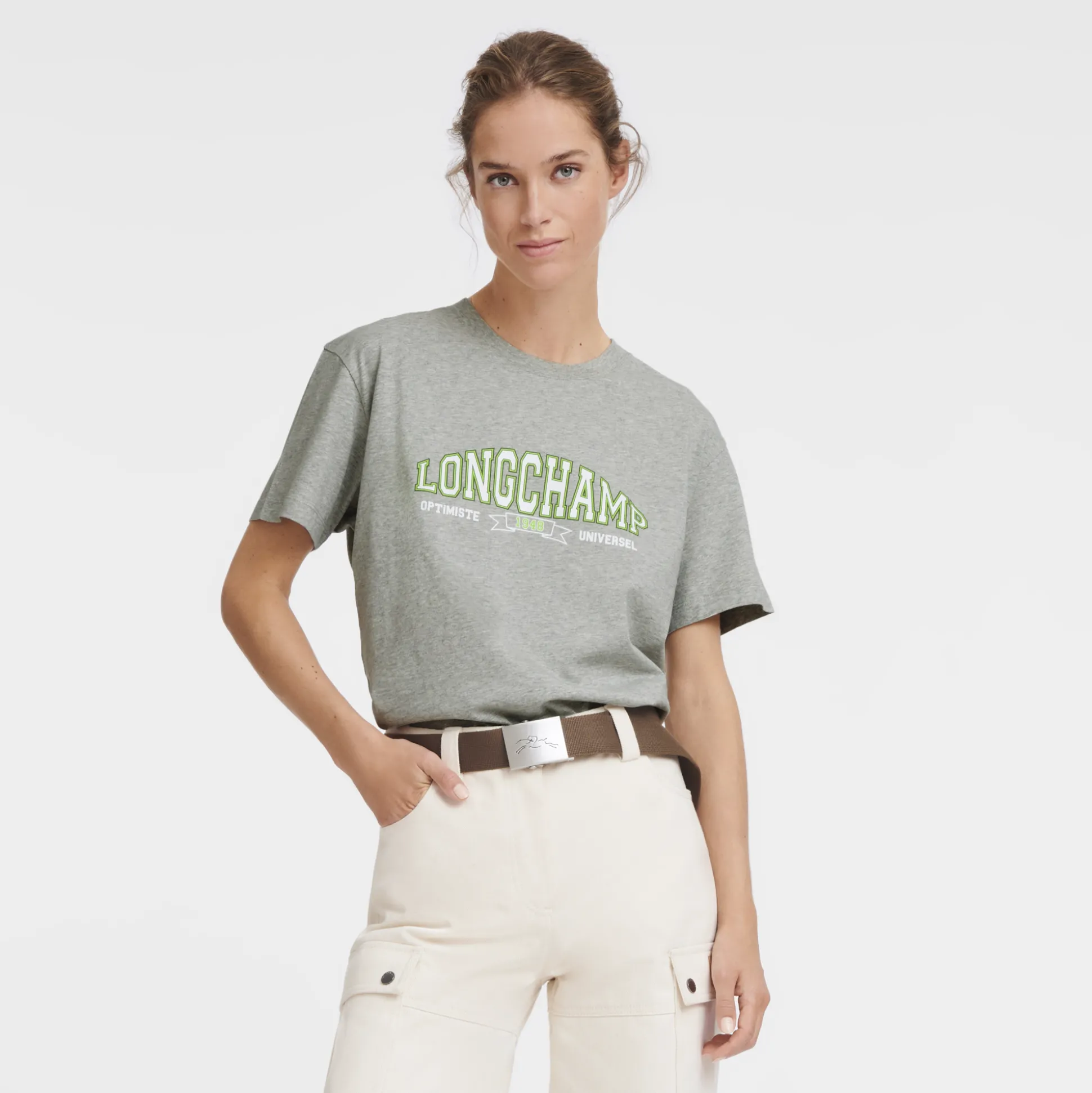 New Longchamp T-shirt Grigio