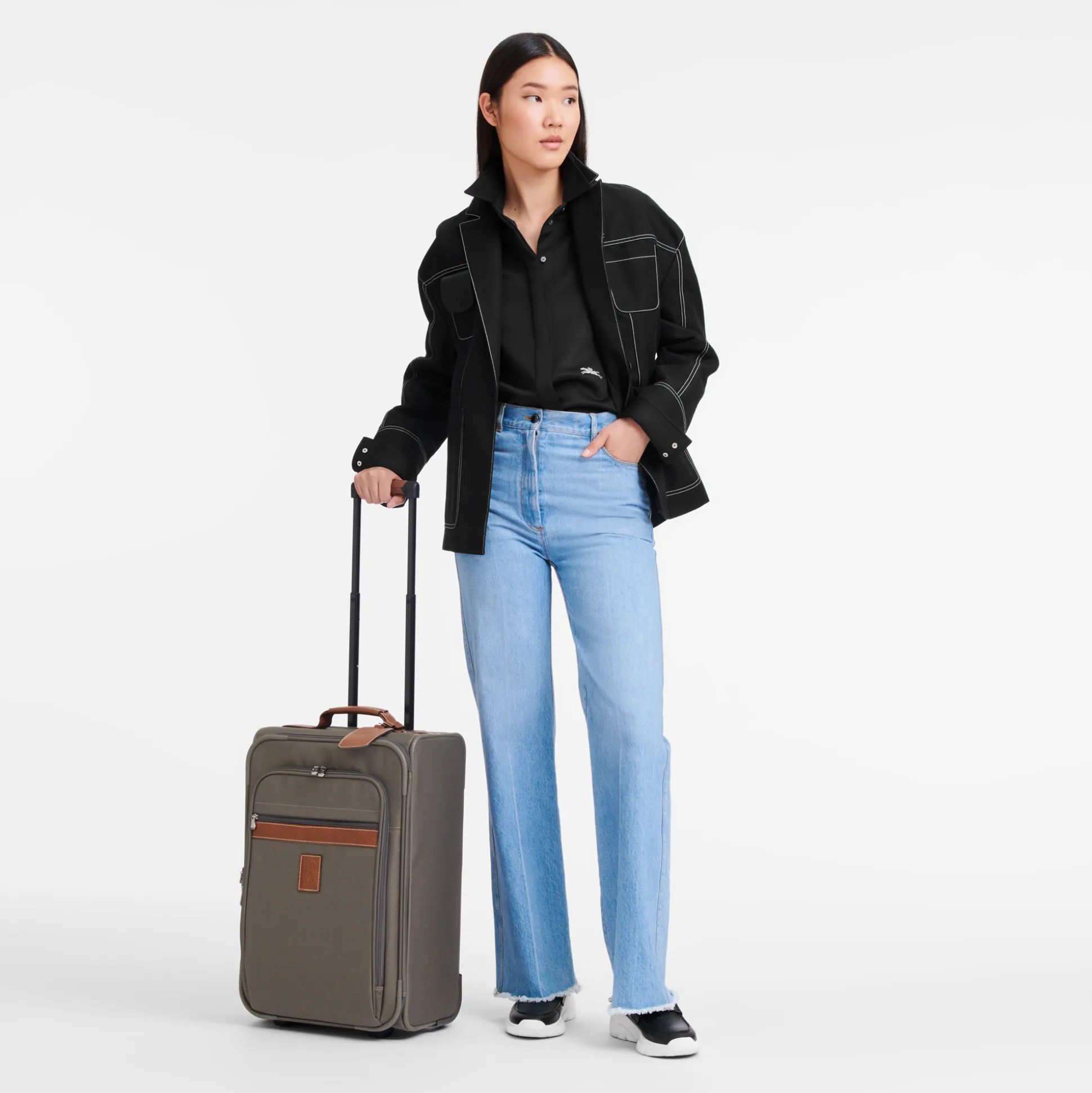 Fashion Longchamp Valigia M Marrone